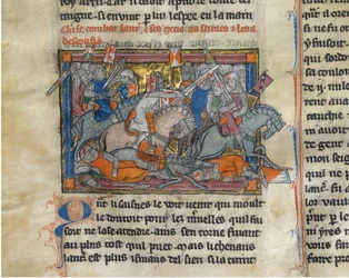 Re Artù combatte i Sassoni dal Graal di Rochefoucauld