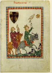 Re Corrado il Giovane dal Codex Manesse, tra il 1305 e il 1340