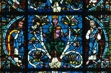 Re Davide, vetrata, Cattedrale di Chartres, Francia, 1145-1155