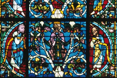 Re Salomone, vetrata, Cattedrale di Chartres, Francia