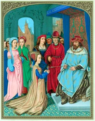 Re Salomone accoglie la regina di Saba