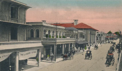 King Street, guardando a nord, Kingston, Giamaica, inizio XX secolo