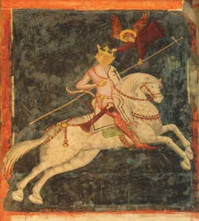 Re Ladislao II Jagiello. Affresco nella Cappella della Trinità a Lublino, inizio XV secolo