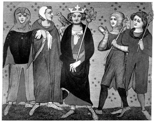 Re e corte, fine XIII-XIV secolo, 1910