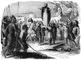Re dei Franchi portato su uno scudo, 1882-1884