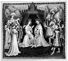 Re, regina e corte, c1450, 1910