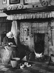 Cucina e soggiorno in uno, Twente, Paesi Bassi, c1934