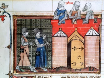 Cavalieri templari davanti a Gerusalemme