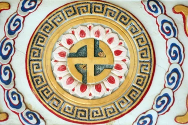 Monastero Kong Meng San Phor Kark See. Simbolo del buddhismo: svastica, 20160819, Singapore, Singapore