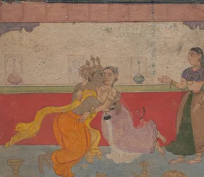 Krishna Bacia Radha: Pagina dal Breviario degli Amanti di Boston Rasikapriya