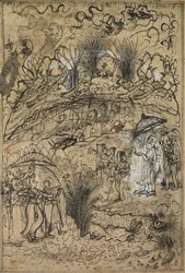 Krishna e Radha sotto il Monte Govardhan, c. 1720