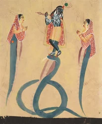 Krishna come Kali venerato da Radha, 1800