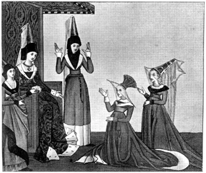 Acconciature femminili, XV secolo, 1910