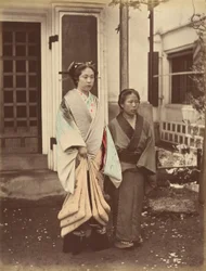 Signora e servitore, anni 1870