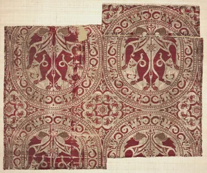 Lampasso con grifoni in tondi, dal Reliquiario di Santa Librada nella Cattedrale di Siguenza