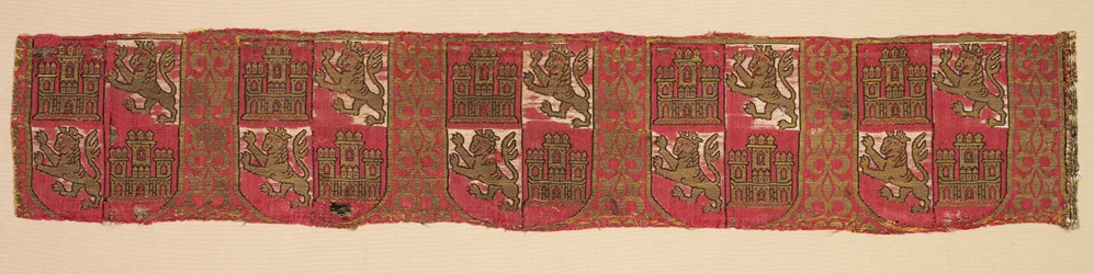 Lampasso con araldica di Castiglia e León, da una veste reale cristiana
