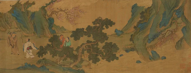 Paesaggio con immortali taoisti nelle montagne, dinastia Ming o Qing, XVII secolo