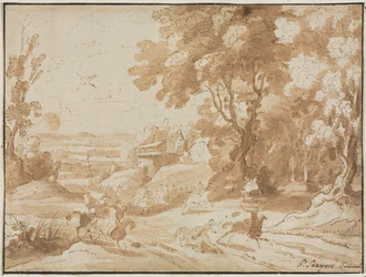 Paesaggio con cavalieri, 1600s