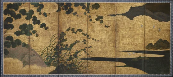 Paesaggio con viti fiorite, periodo Momoyama o Edo, inizio XVII secolo