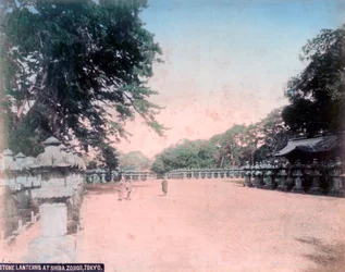 Lanterne a Zojoji nel Parco Shiba, Tokyo