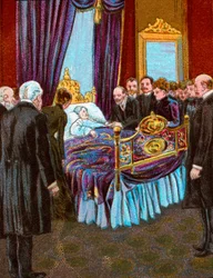 Ultimi momenti della Regina Vittoria - Scena a Osborne House, 1901 c1902