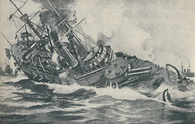 Ultimi momenti della nave da guerra affondata HMS Victoria, 1893