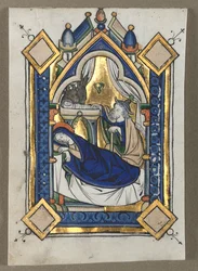 Foglia estratta da un Salterio: La Natività, c. 1260