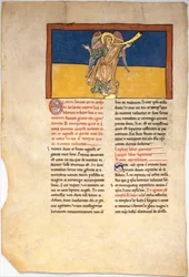 Foglio da un Manoscritto di Beatus: il Settimo Angelo Proclama il Regno del Signore, ca. 1180