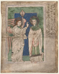 Foglia da un Salterio: Annunciazione, inizio 1200