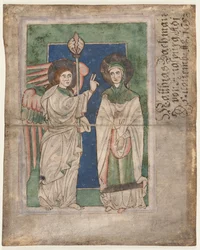 Foglio da un Salterio: Annunciazione (recto), Foglio da un Salterio: Natività (verso), primi del 1200