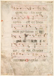 Foglio di un antifonario: Musica verso