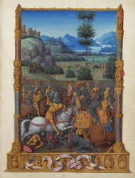 Les Très Riches Heures del duca di Berry, Folio 95r - La vittoria di Davide