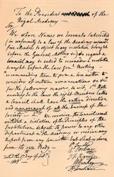 Lettera a Benjamin West, Presidente della Royal Academy, 1803 1904
