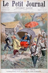 Li Hung-chang scortato da truppe russe e giapponesi, Cina