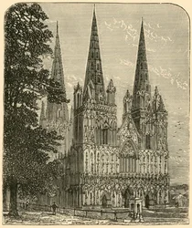 Cattedrale di Lichfield - La Facciata Ovest, 1898