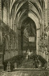 Interno della Cattedrale di Lichfield, vista verso ovest, 1898