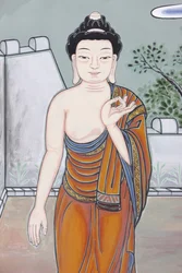 La vita del Buddha Il gesto del dibattito che spiega gli insegnamenti del Buddha (Vitaka Mudra), Seoul, Corea del Sud