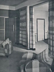 Soggiorno in una casa di Londra, progettata da Raymond McGrath, 1936