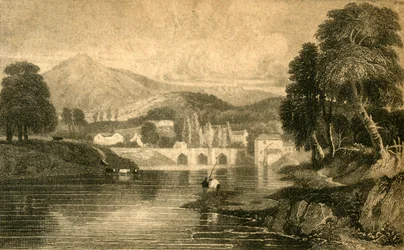 Ponte di Llangollen, Castello Dinas Bran, sul fiume Dee: Galles del Nord, XIX secolo