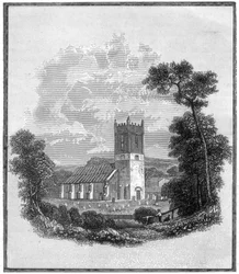 Luogo di sepoltura di Lord Byron, chiesa di Hucknall Torkard, Nottinghamshire, 1888