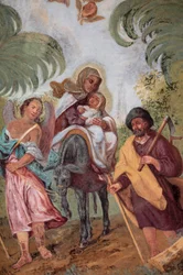Affresco nella chiesa di Loreto: la fuga in Egitto, Praga, Repubblica Ceca