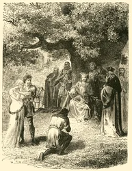 Luigi IX, dispensando giustizia nella foresta di Vincennes, XIII secolo, 1890
