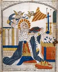 Luigi IX, Re di Francia, nella Cattedrale di Chartres con le sue vesti di incoronazione, 1226