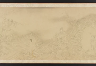 Luohans che attraversano terra e mare, dinastia Ming o Qing