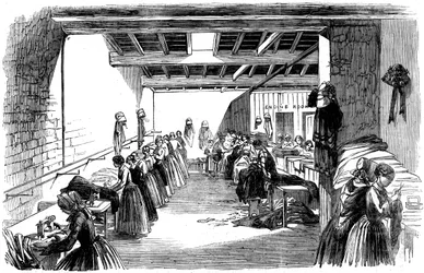 Sala macchine in una fabbrica di cucito a vapore, 1854