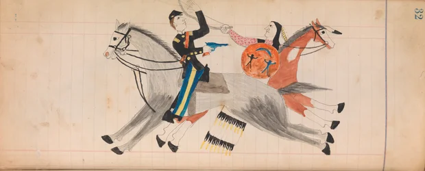 Maffet Ledger: Indiano e soldato a cavallo, ca. 1874-81