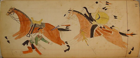 Maffet Ledger: Due indiani con cavalli, ca. 1874-81