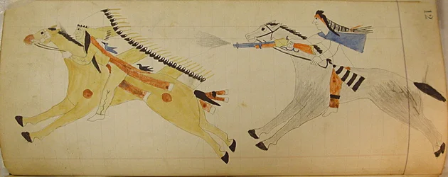 Maffet Ledger: Due indiani a cavallo, ca. 1874-81