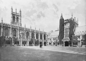 Magdalen College - Chiostro e torri del campanile e dei fondatori, c1896