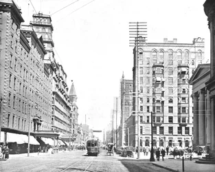 Main Street, Rochester, Stato di New York, USA, c1900